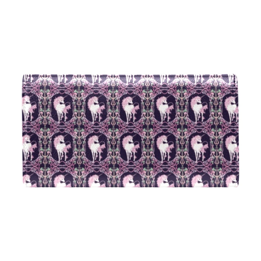 Unicorn Fantastic Flower Women's Trifold Wallet