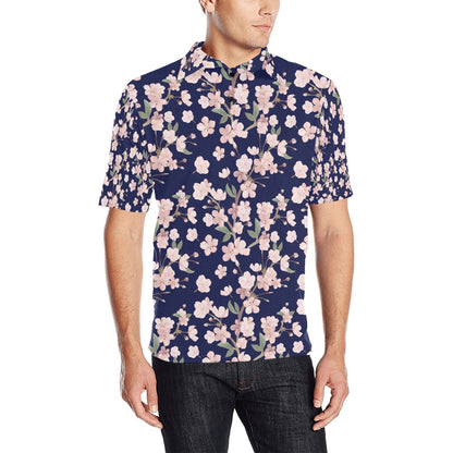 Sakura Print Design LKS301 Men Polo Shirt