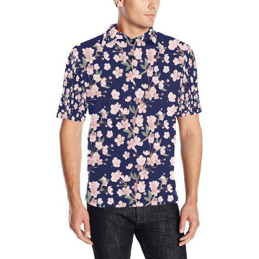 Sakura Print Design LKS301 Men Polo Shirt