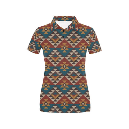 Knit Aztec Tribal Women's Polo Shirt