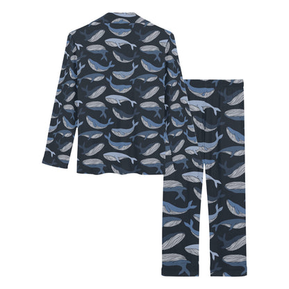 Whale Print Design LKS301 Women's Long Pajama Set