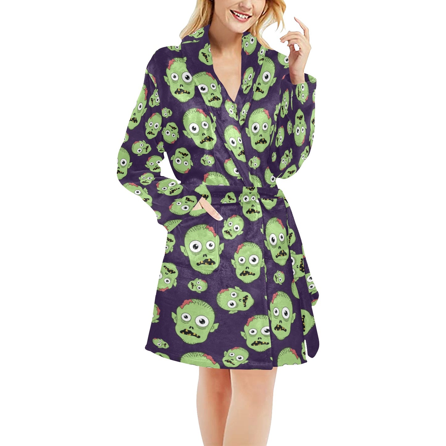 Zombie Print Design LKS303 Women's Fleece Robe