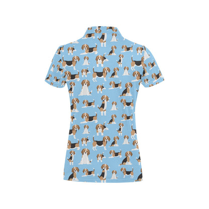 Beagle Pattern Print Design 03 Women's Polo Shirt