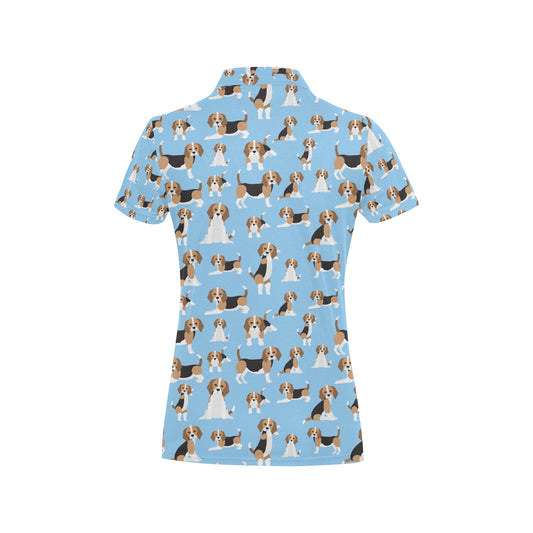 Beagle Pattern Print Design 03 Women's Polo Shirt