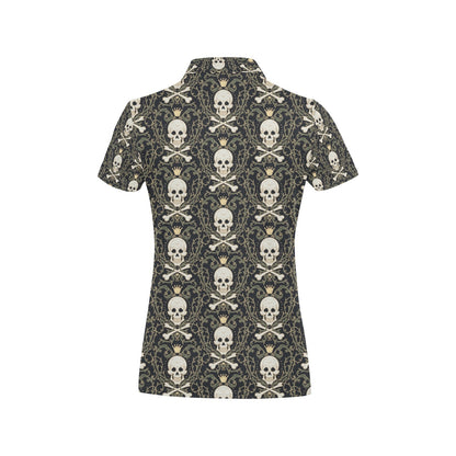 Skull King Print Design LKS307 Women's Polo Shirt
