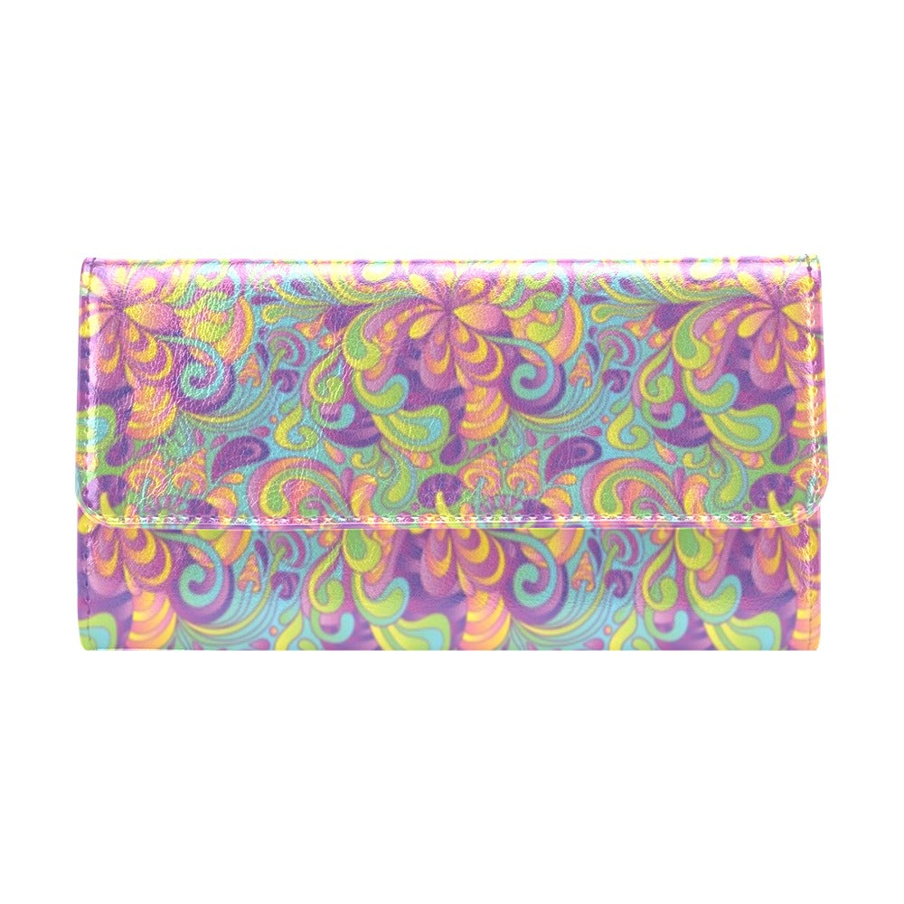 Trippy Print Design LKS306 Women's Trifold Wallet