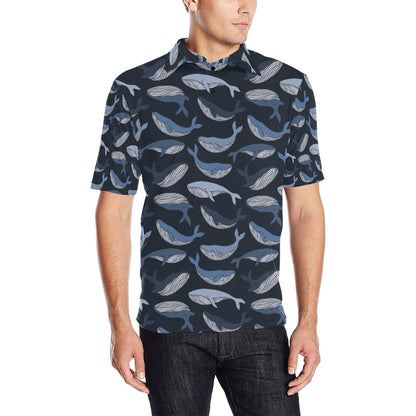Whale Print Design LKS301 Men Polo Shirt