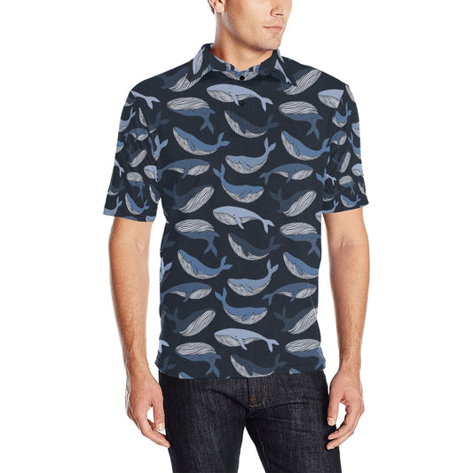 Whale Print Design LKS301 Men Polo Shirt