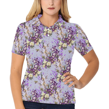 Iris Pattern Print Design IR07 Women's Polo Shirt