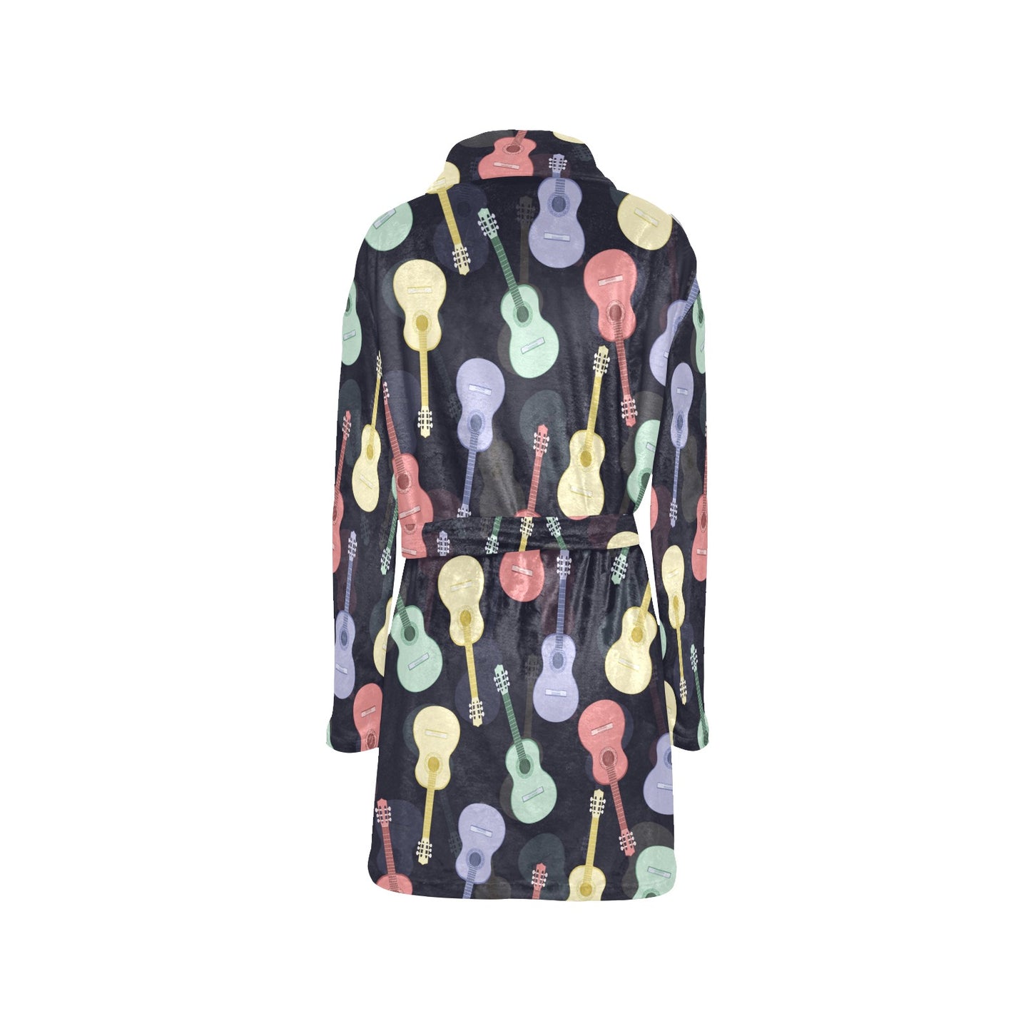 Acoustic Guitar Print Design LKS401 Women's Fleece Robe