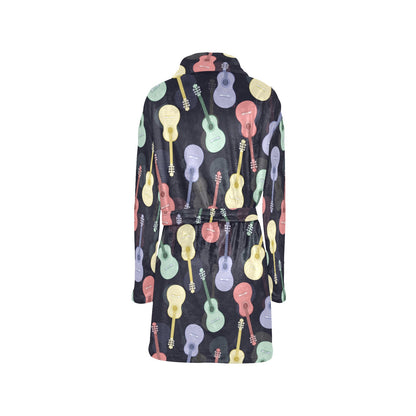 Acoustic Guitar Print Design LKS401 Women's Fleece Robe