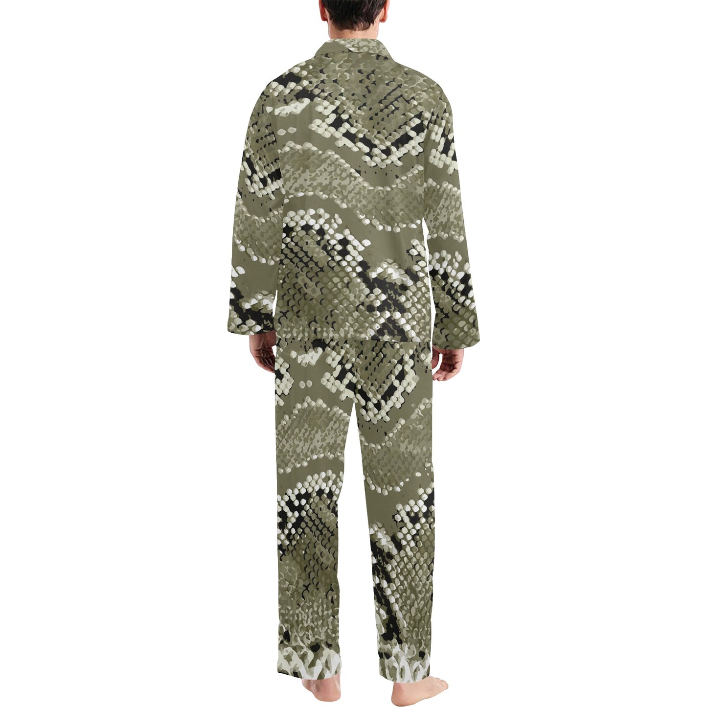 Python Pattern Print Design A04 Men's Long Pajama Set