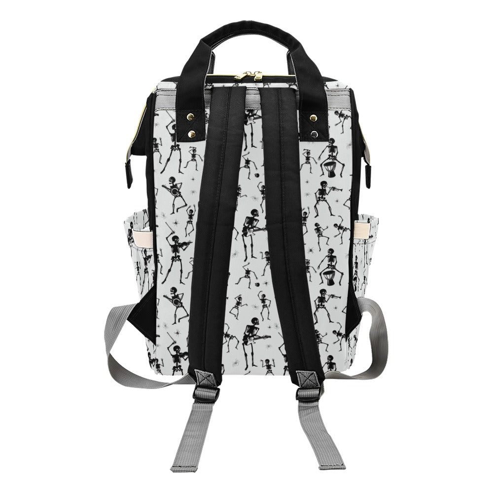 Skeleton Music Player Print Design LKS303 Diaper Bag Backpack