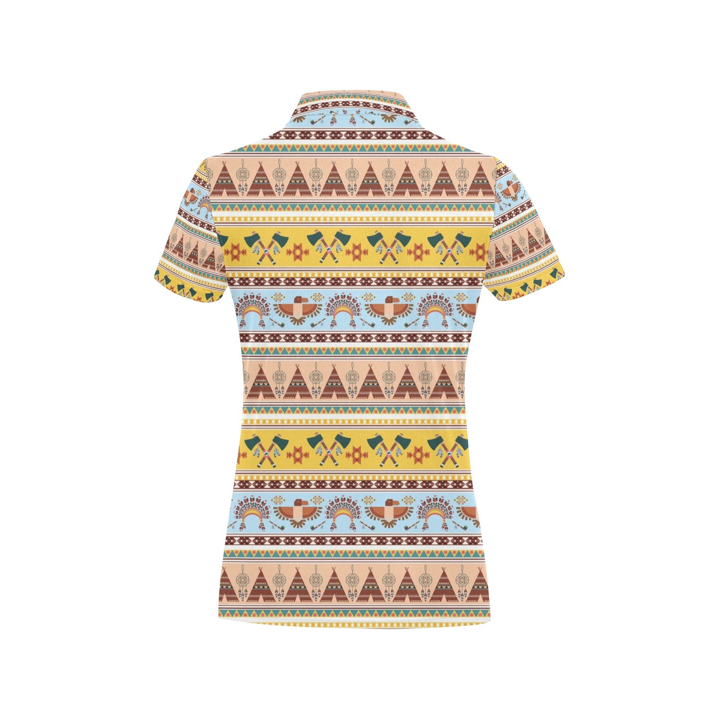 Native American Pattern Design Print Women's Polo Shirt