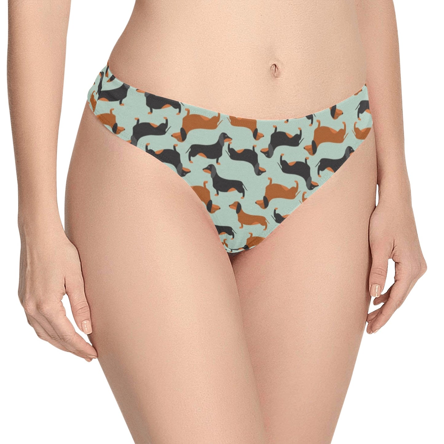 Dachshund Cute Print Pattern Women's Thongs