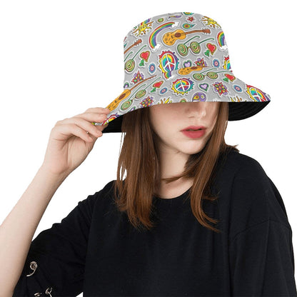 Hippie Print Design LKS306 Unisex Bucket Hat