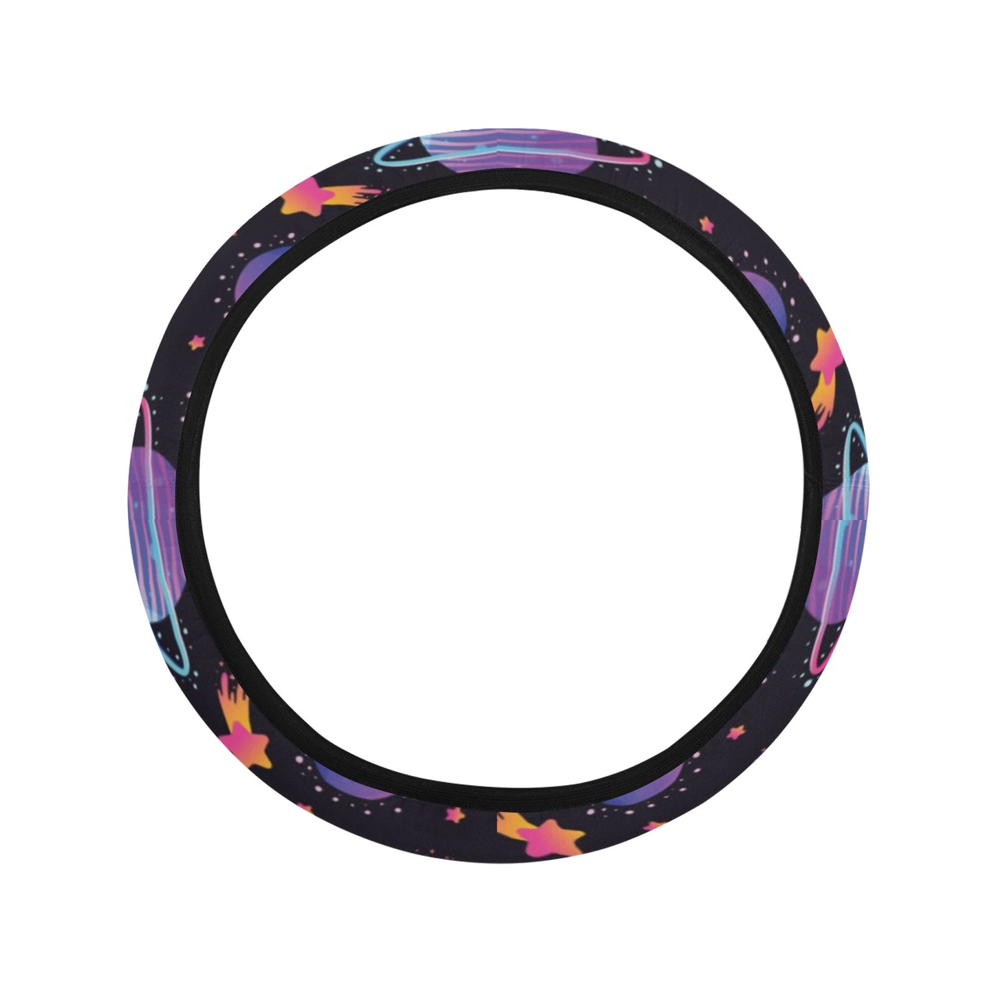 UFO Star Galaxy Print Design LKS308 Steering Wheel Cover with Elastic Edge