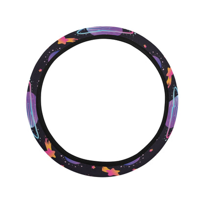 UFO Star Galaxy Print Design LKS308 Steering Wheel Cover with Elastic Edge