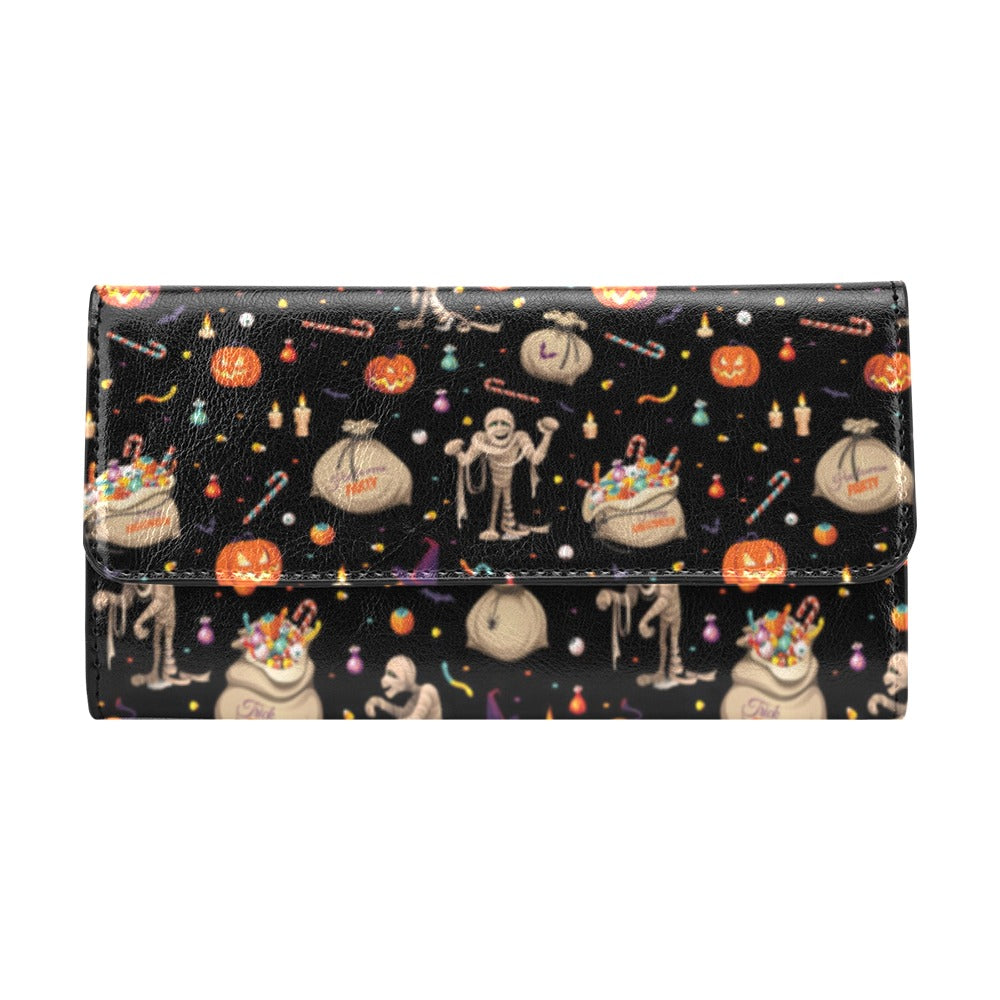 Mummy Halloween Print Design LKS303 Women's Trifold Wallet