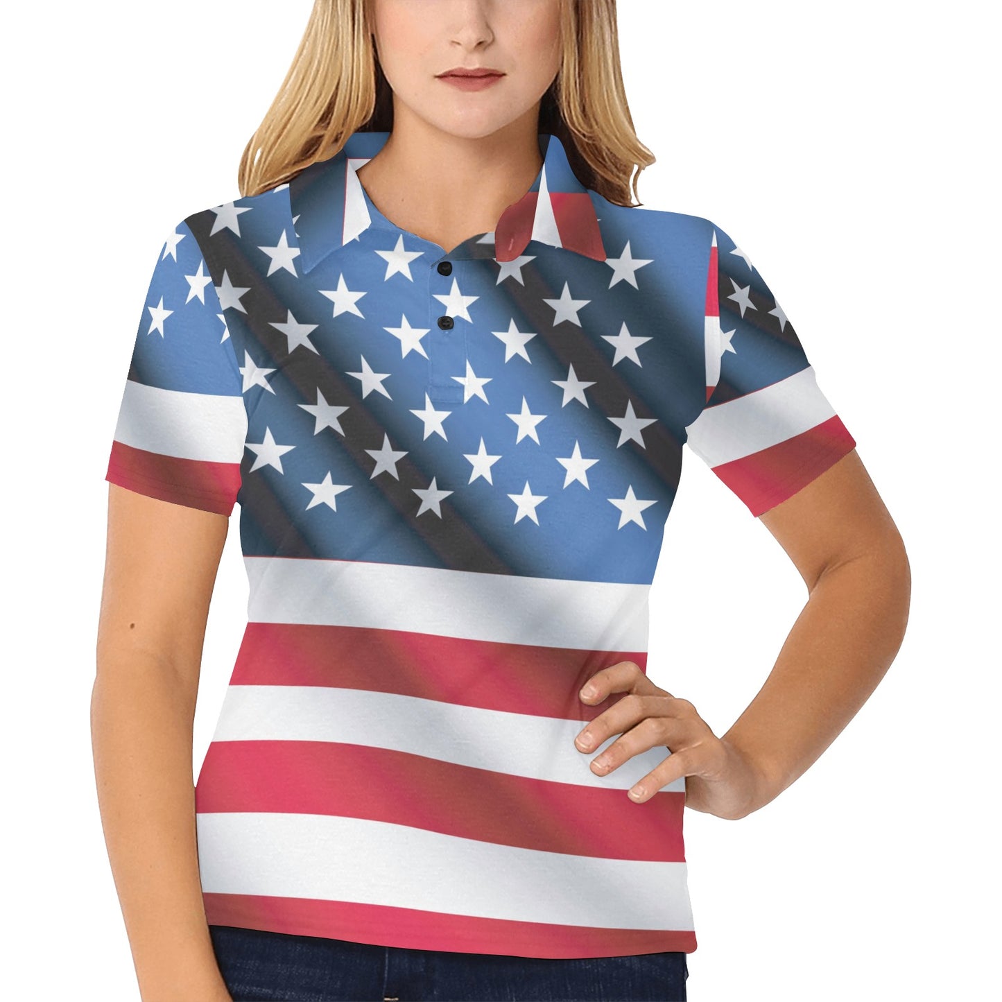 American flag Classic Women's Polo Shirt
