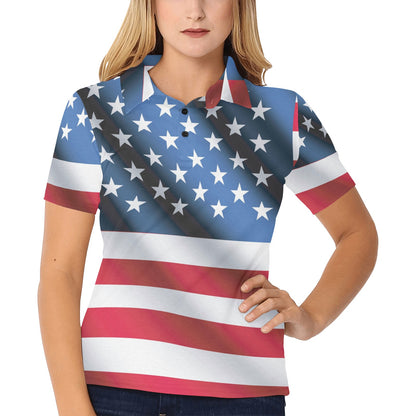 American flag Classic Women's Polo Shirt
