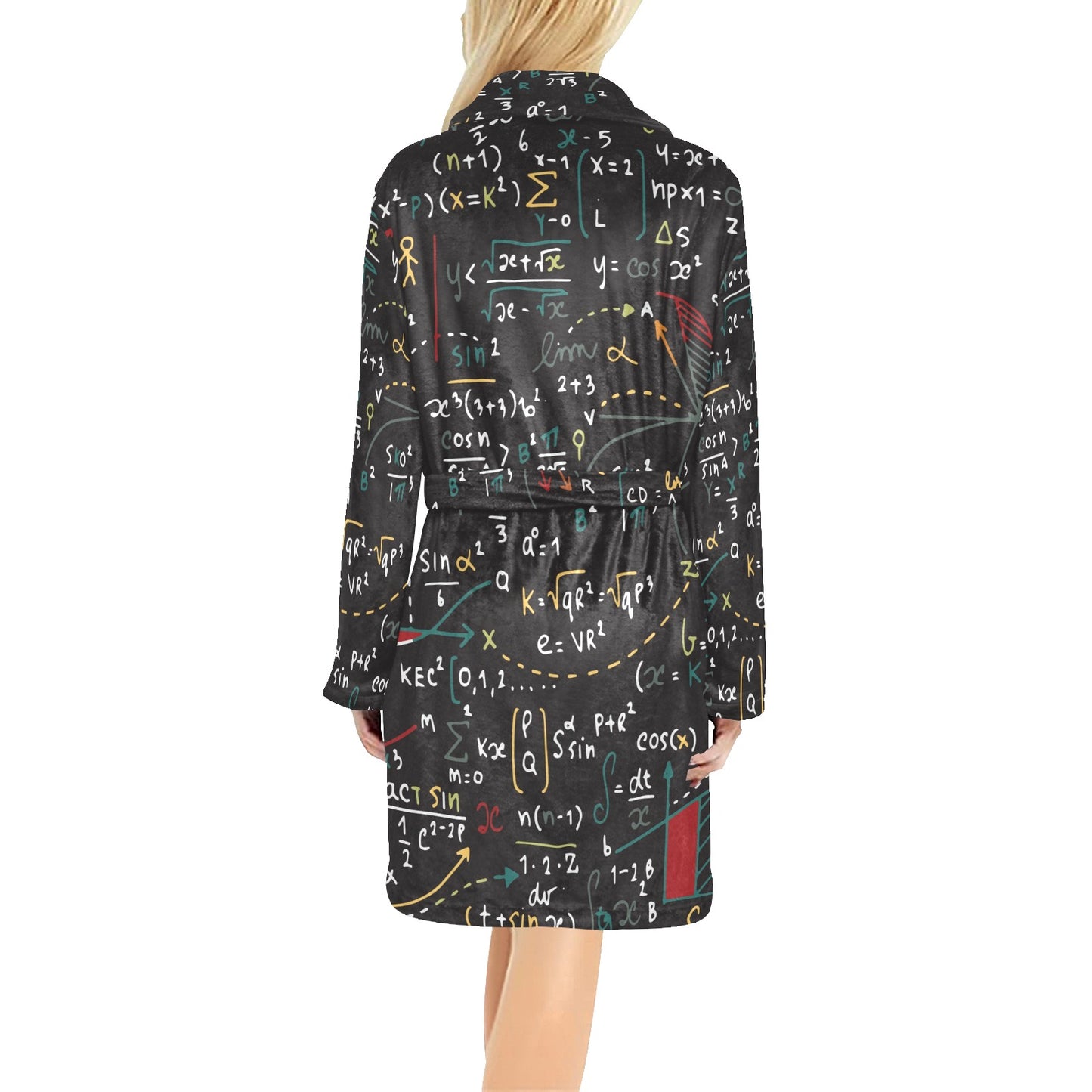 Math Pattern Print Design 04 Women's Fleece Robe