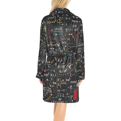 Math Pattern Print Design 04 Women's Fleece Robe