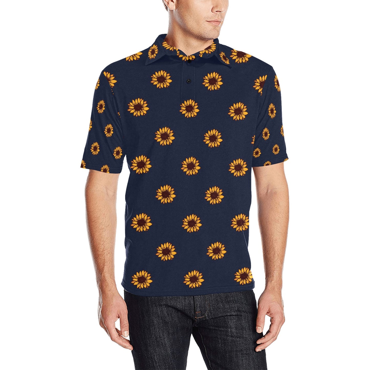 Sunflower Print Design LKS304 Men Polo Shirt