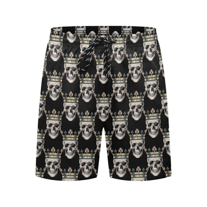 Skull King Print Design LKS3010 Men's Swim Trunks Beach Shorts
