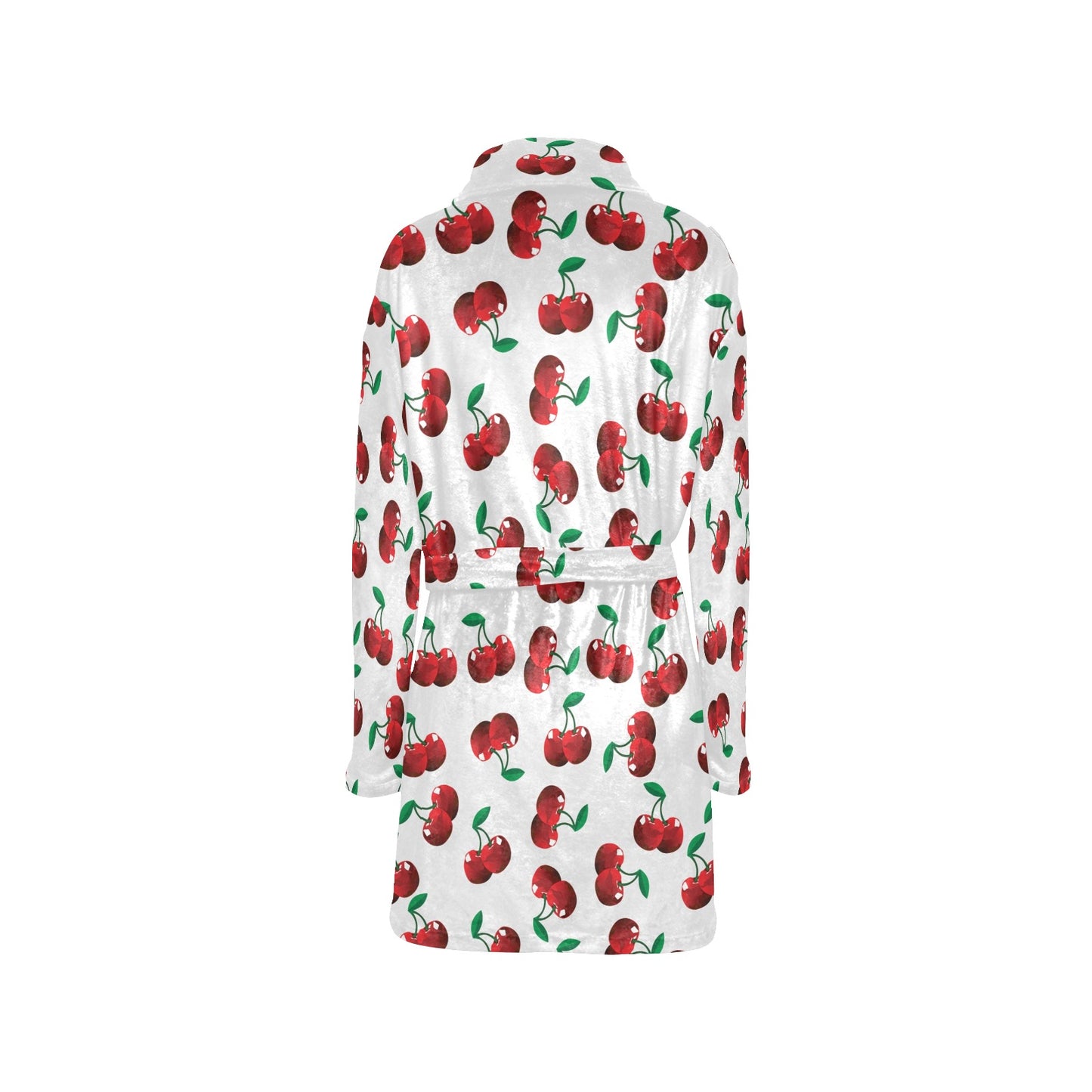 Cherry Pattern Print Design 01 Women's Fleece Robe