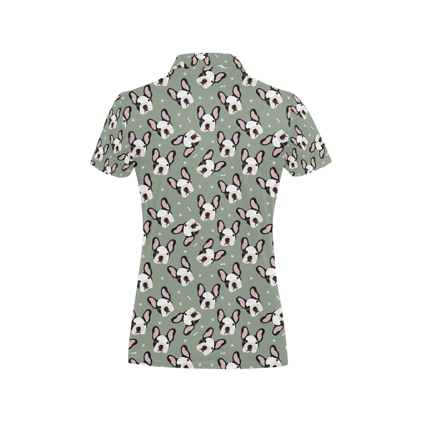Boston Terrier Pattern Print Design 05 Women's Polo Shirt
