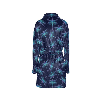 Dragonfly Hand Drawn Style Print Women's Fleece Robe