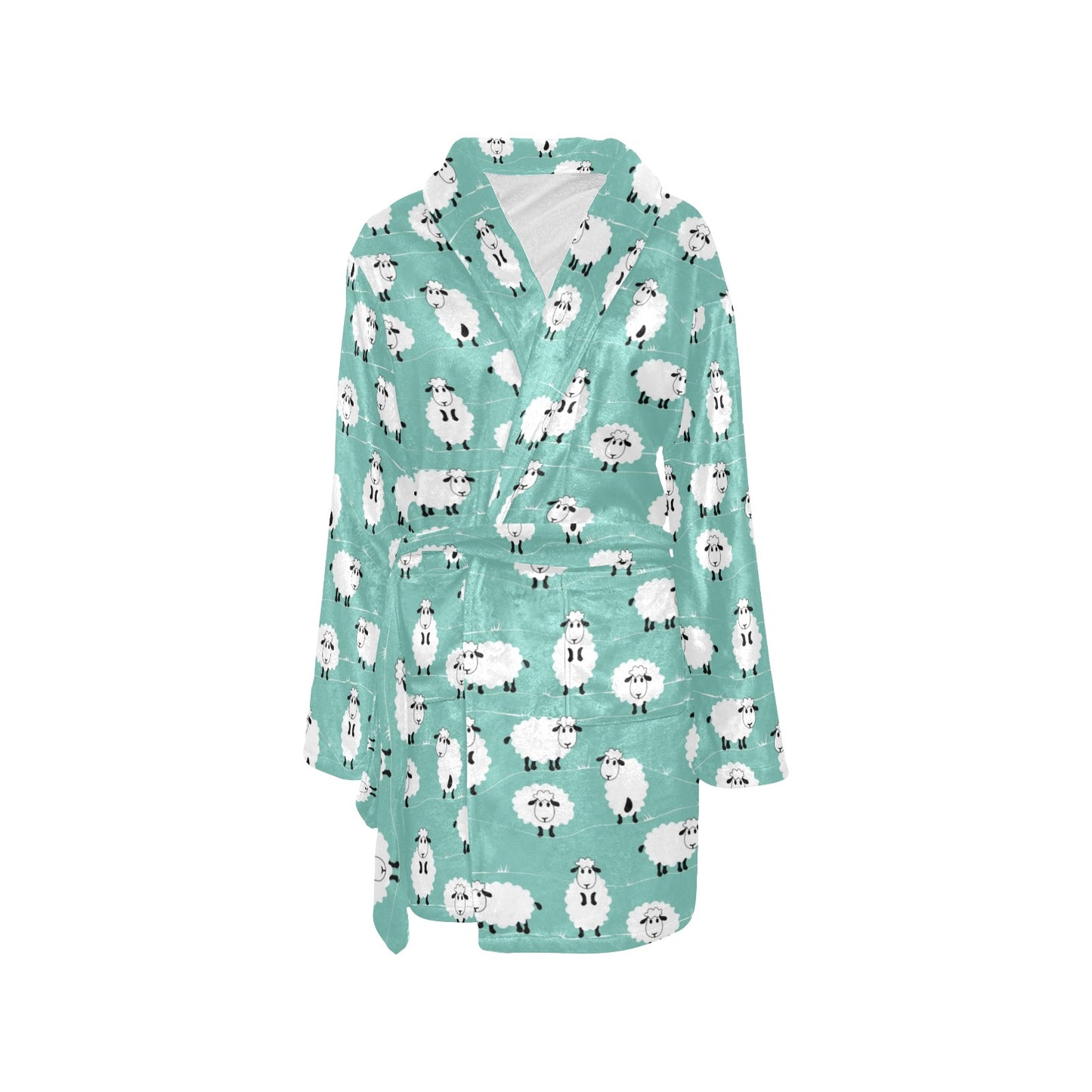 Sheep Print Design LKS404 Women's Fleece Robe