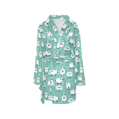 Sheep Print Design LKS404 Women's Fleece Robe