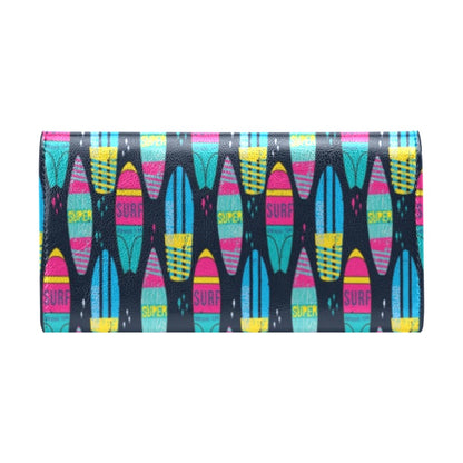Surfboard Colorful Print Design LKS302 Women's Trifold Wallet