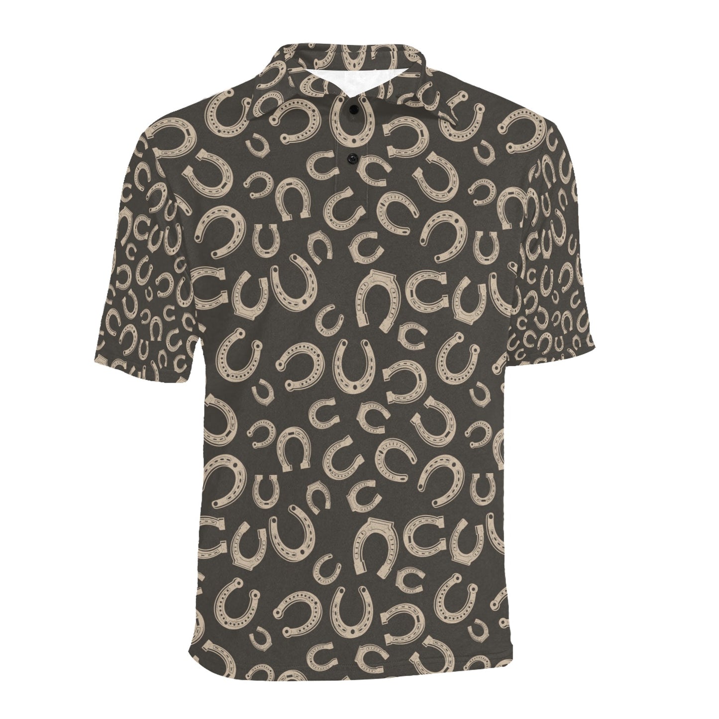 Horseshoe Print Design LKS303 Men Polo Shirt
