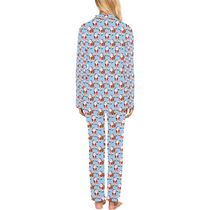 Santa Christmas Themed Print Design LKS305 Women's Long Pajama Set