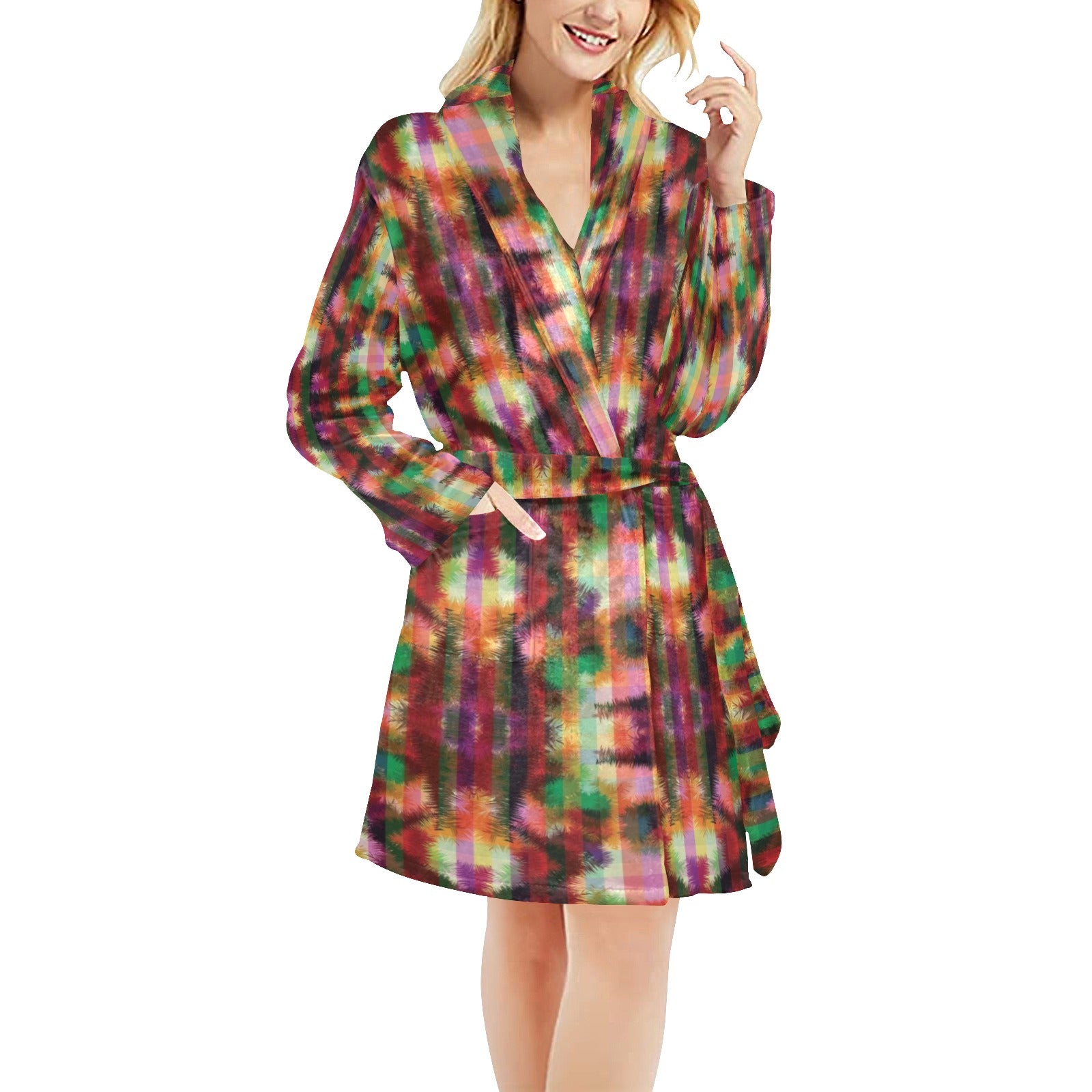 Tie Dye Print Design LKS301 Women's Fleece Robe