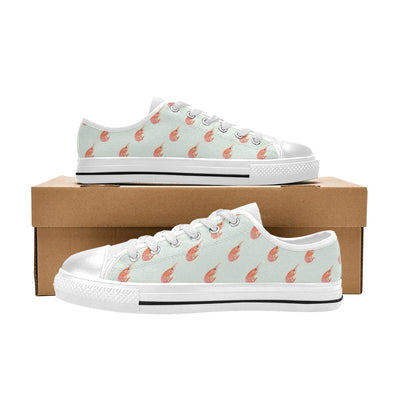 Shrimp Print Design LKS304 Women's White Low Top Shoes