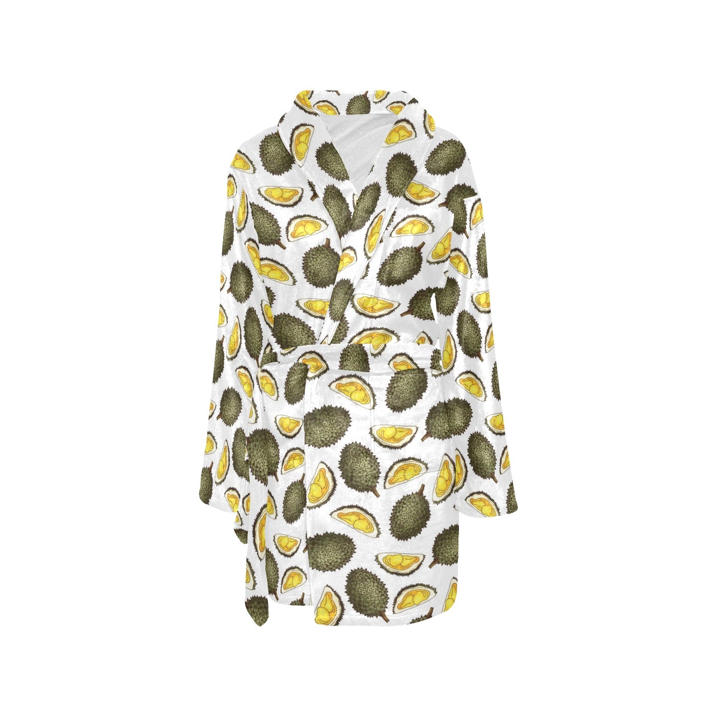 Durian Pattern Print Design DR03 Women's Fleece Robe