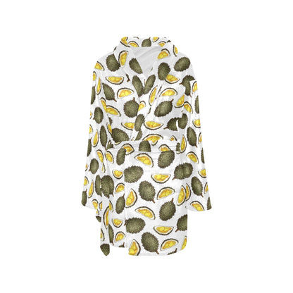 Durian Pattern Print Design DR03 Women's Fleece Robe