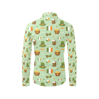 St Patricks Day Print Design LKS302 Men's Long Sleeve Dress Shirt