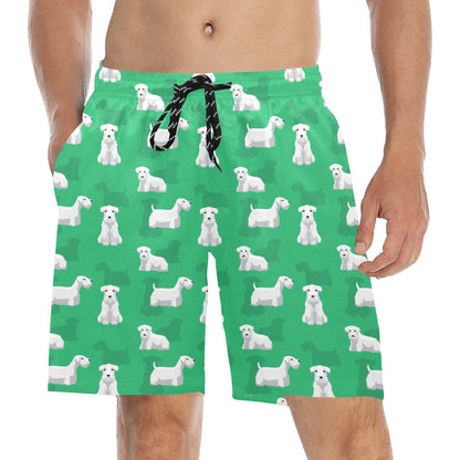 Sealyham Terriers Print Design LKS301 Men's Swim Trunks Beach Shorts