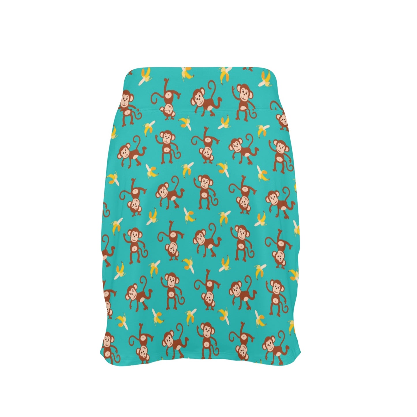 Monkey Banana Design Themed Print 17" Golf & Pickleball Skort with Pockets