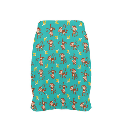 Monkey Banana Design Themed Print 17" Golf & Pickleball Skort with Pockets