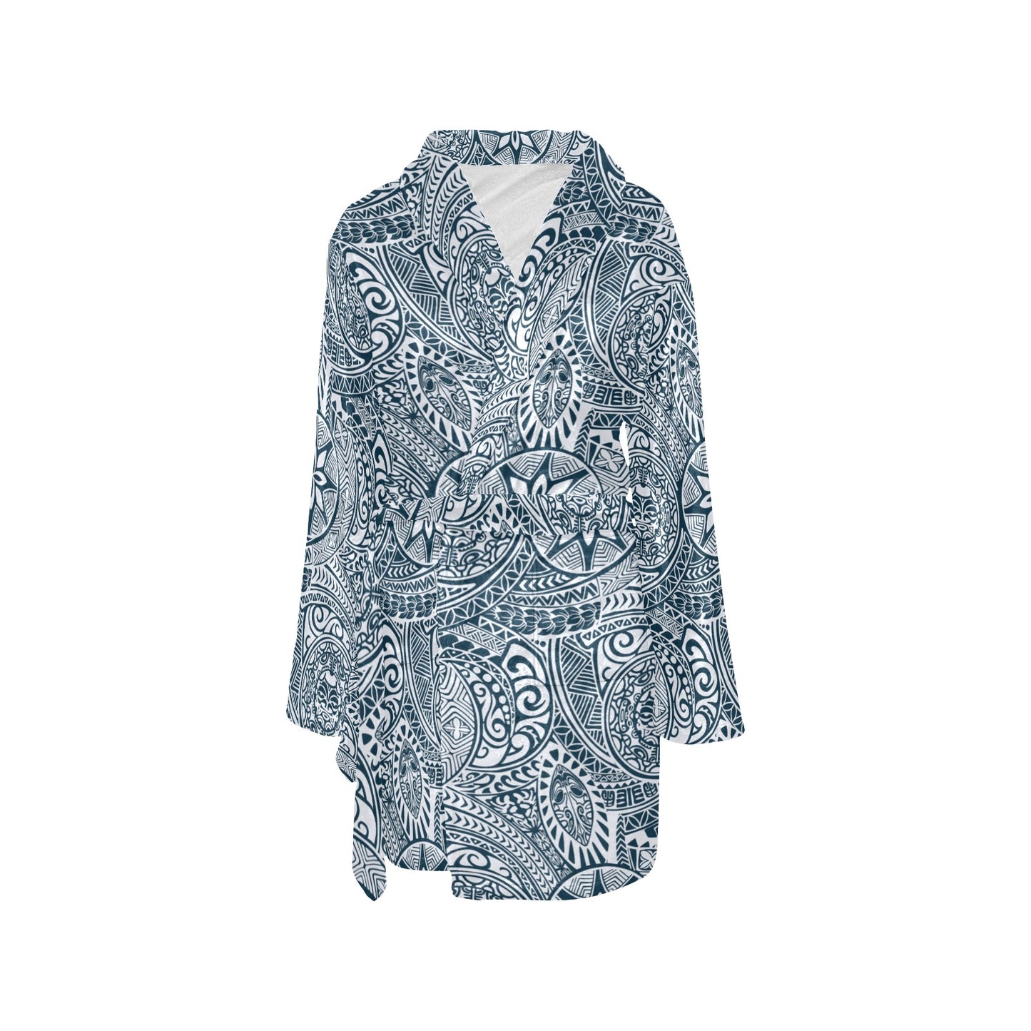 Polynesian Pattern Print Design A03 Women's Fleece Robe