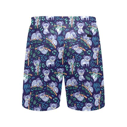 Koala Themed Design Print Men's Swim Trunks Beach Shorts