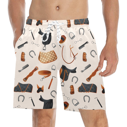 Equestrian Equipment Print Pattern Men's Swim Trunks Beach Shorts