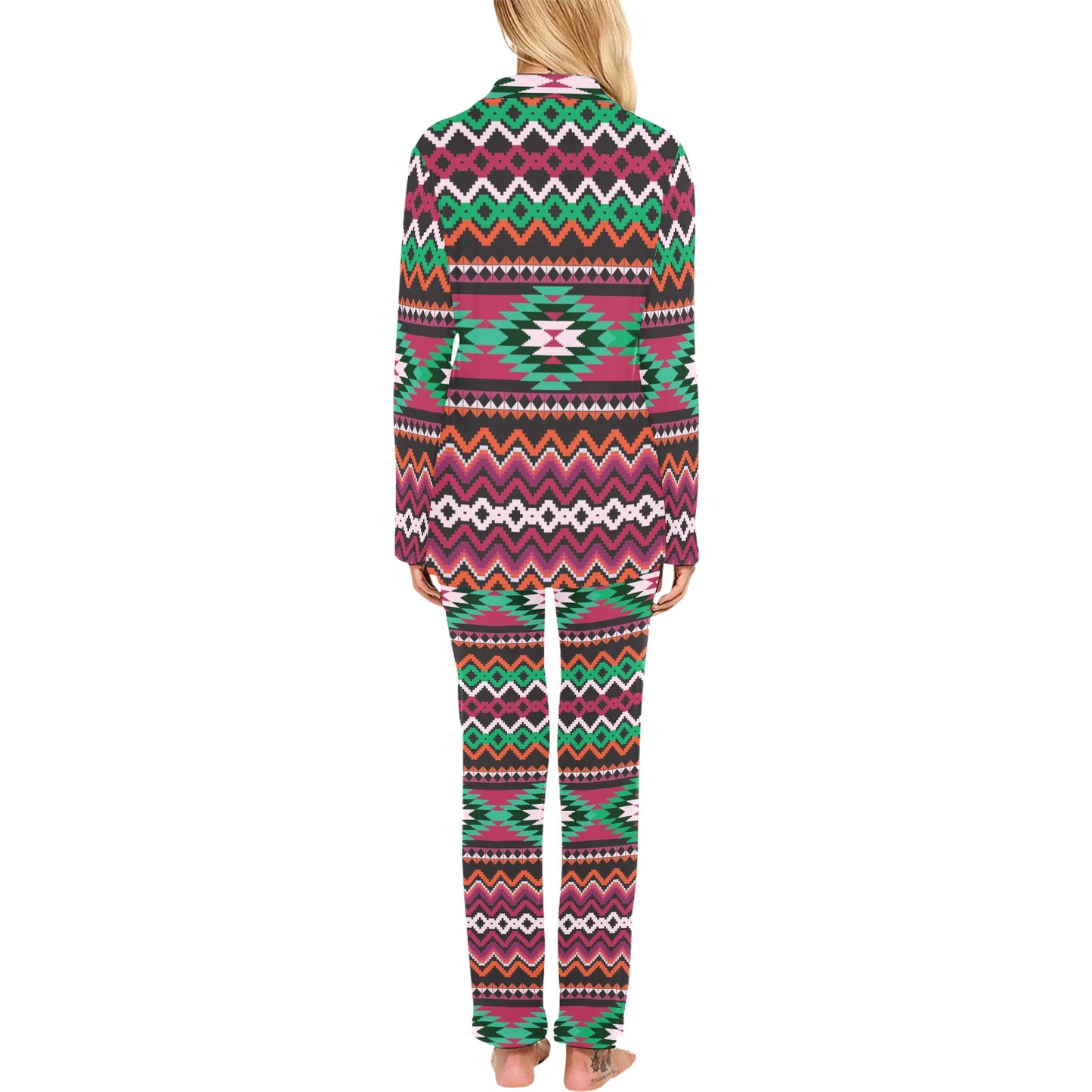 Mexican Pattern Print Design 01 Women's Long Pajama Set