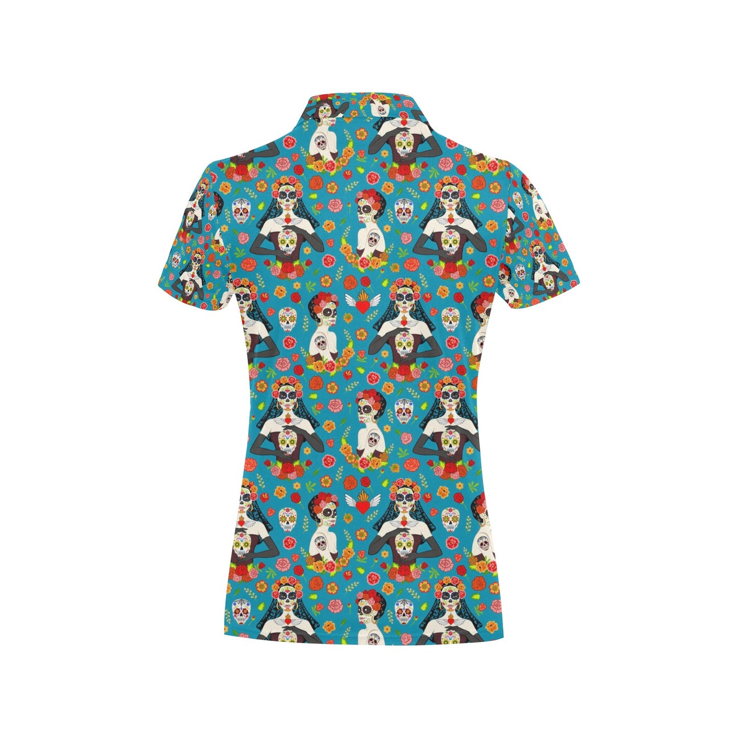 Day of the Dead Old School Girl Design Women's Polo Shirt